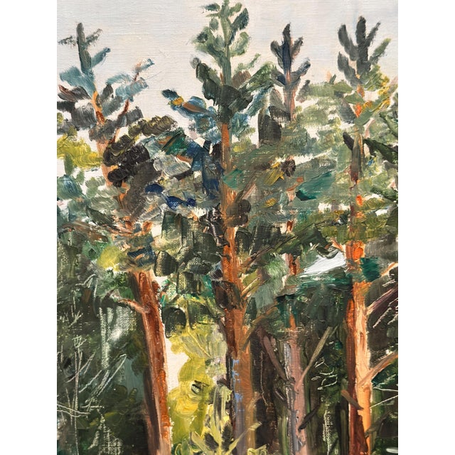 Ann‑cathrine Tine Lundkvist, Forest Landscape, 1975, Oil Painting on Canvas, Framed For Sale - Image 13 of 15