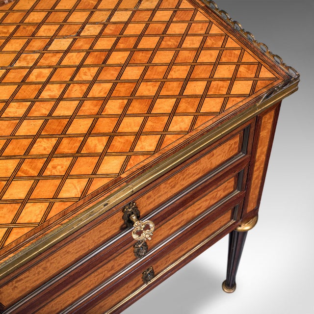 Antique Nightstand, French Walnut, Bedside Drawers, Louis XVI Revival, Victorian For Sale - Image 9 of 12