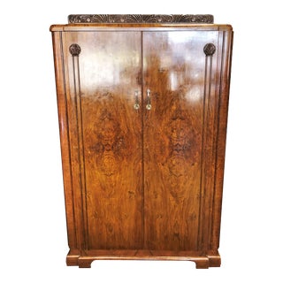 1930’s Art Deco Flamed Mahogany Wardrobe For Sale