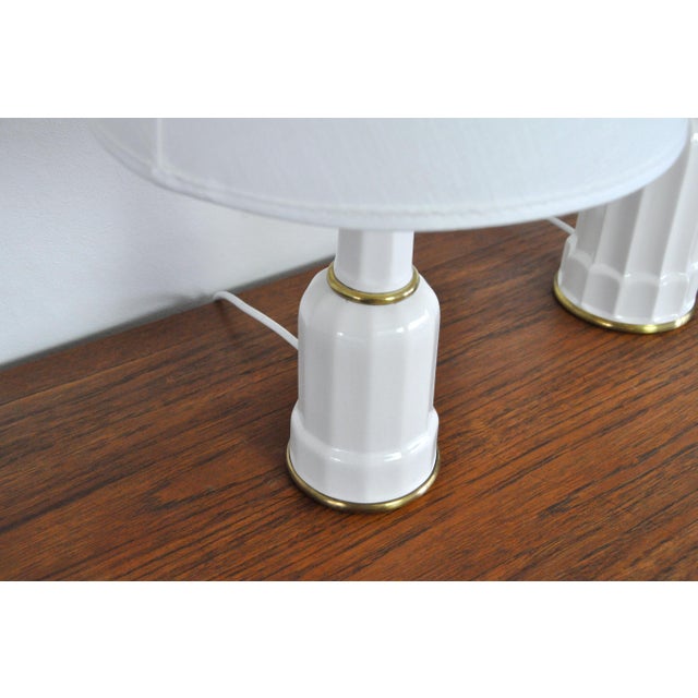 Danish Heiberg Table Lamps in Porcelain from Søholm, 1940s, Set of 2 For Sale - Image 9 of 14