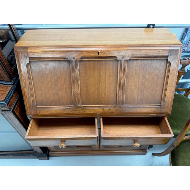 Mid-Century Modern Golden Dawn Secretaire by Lucian Ercolani for Ercol, 1960s For Sale - Image 3 of 6
