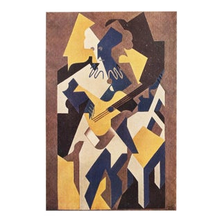 1947 After Juan Gris "The Guitarist", First Edition Parisian Offset Lithograph For Sale
