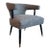 1950s Mid-Century Modern Upholstered Barrel Back Accent Chair For Sale
