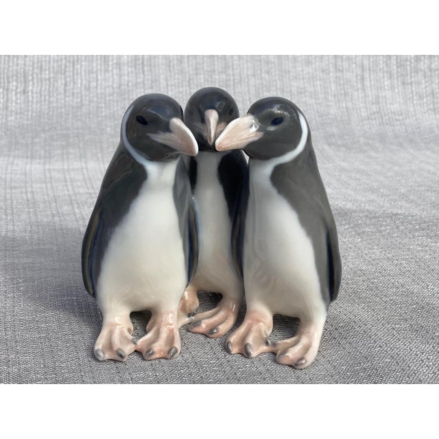 Vintage Royal Copenhagen Penguin Trio Porcelain Figurine For Sale - Image 10 of 12