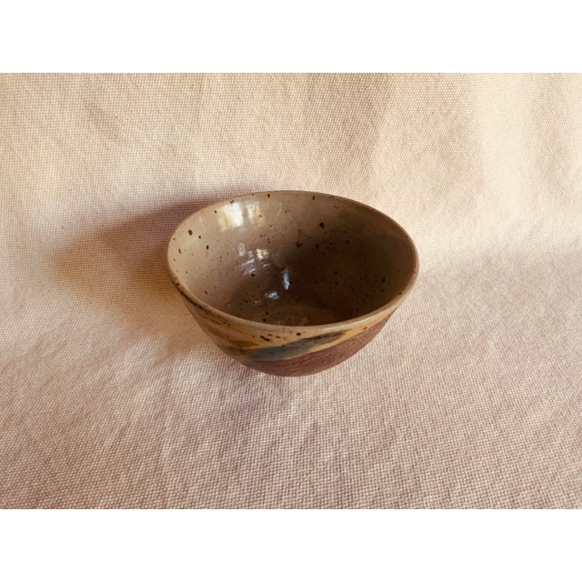 Hand-Painted Stoneware Bowl With Copper Glaze For Sale - Image 6 of 12