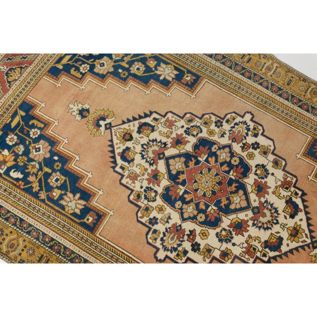 Vintage Turkish Area Rug, Hand-Knotted Wool, Traditional Anatolian Medallion Design For Sale - Image 6 of 10
