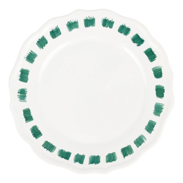 Lisbon Green Stitch Salad Plate For Sale