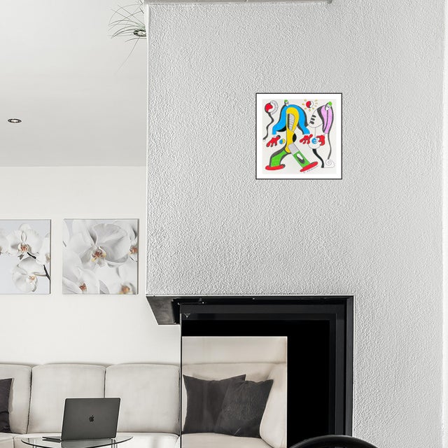 “Between Two Breaths” is a small yet wonderfully expressive drawing that captures a moment suspended in time—a meeting...