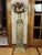 This pair of Empire style pedestal columns is made of green verde marble with dense natural veining and dressed with gilt...