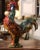 French Large French Barbotine Majolica Rooster Sculpture From Normandy For Sale - Image 3 of 11