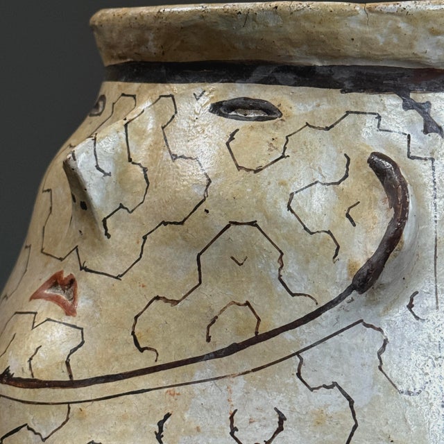 Monumental Abstract Shipibo Conibo Folk Art Anthropomorphic Polychrome Vessel For Sale - Image 9 of 12
