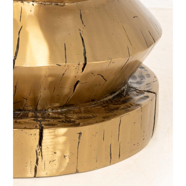 Craig Van Den Brulle "Pioche" Bronze Stool or Side Table, marked to base. 18" H x 16.25" Diameter. Provenance: From a...