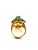 Art Deco Bochic "Orient" Natural Emerald & Natural Diamond Ring Set In 18K Gold &Silver For Sale - Image 3 of 18
