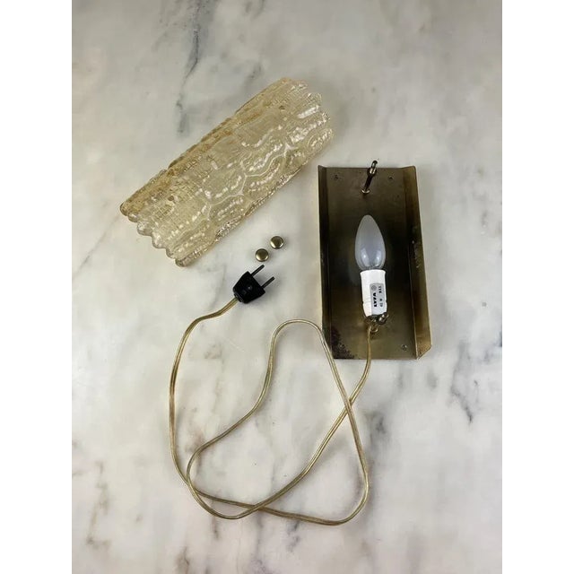 Glass and Brass Wall Lamp by Carl Faggerlund for Orrefors / Lyfa, Denmark, 1970s For Sale - Image 11 of 13