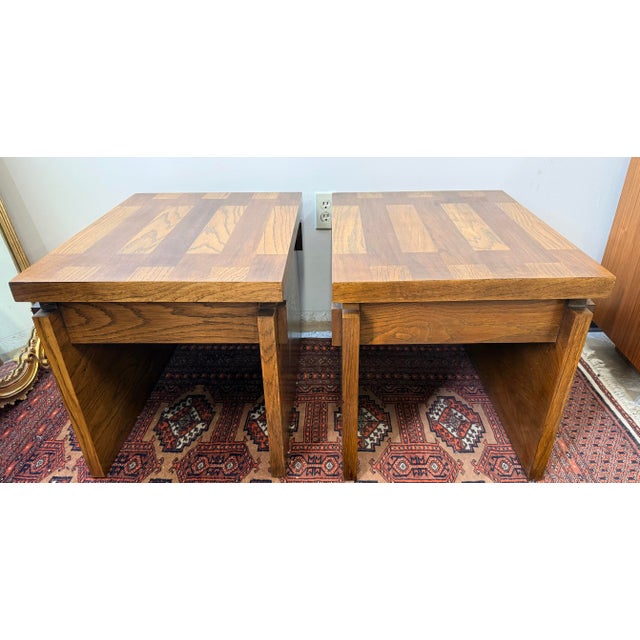 Mid-Century Modern Pair of Mid Century Brutalist Lane Alta Vista End Tables, Nightstands For Sale - Image 3 of 8