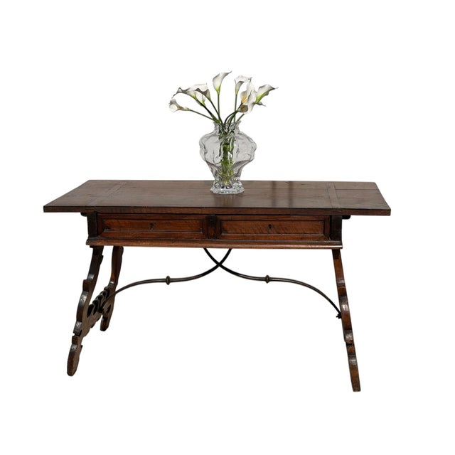 18th Century Spanish Baroque Desk With Drawers For Sale - Image 15 of 18