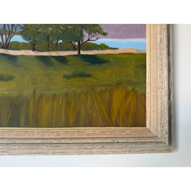 1980s Vintage Impressionist Landscape Oil on Canvas Painting, Wood Framed For Sale - Image 9 of 12