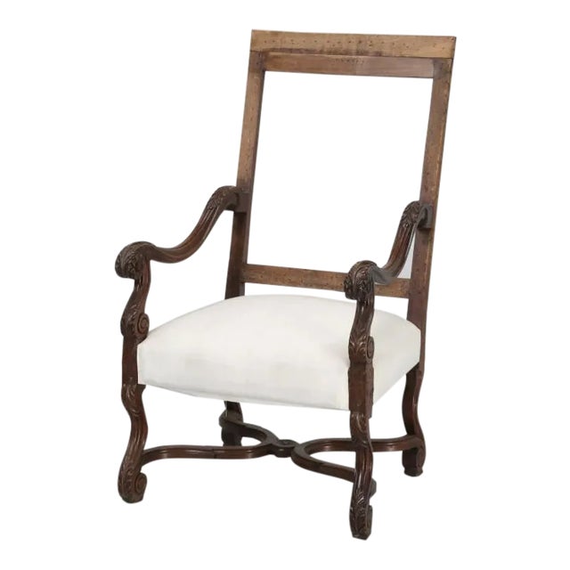 Antique Single French Armchair W/ Horsehair For Sale