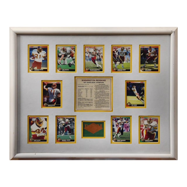 Washington Redskins - 1991 Super Bowl XXVI Champions, Framed Football Card Collection For Sale