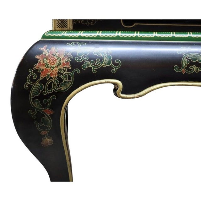 Vintage Chinese Ebonized, Polychromed & 3 Cloisonne Disk Coffee Table 20thC For Sale - Image 10 of 18