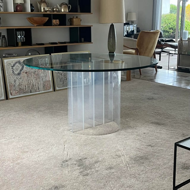 Charles Hollis Jones 1980s Aerial Acrylic and Glass "Blade" Dining Table by Charles Hollis Jones For Sale - Image 4 of 11