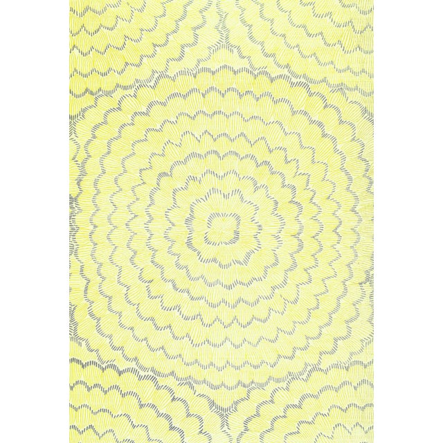 Schumacher X Celerie Kemble Feather Bloom Wallpaper in Sun & Fog For Sale