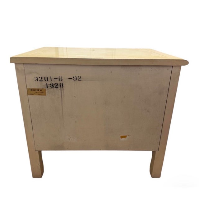 Henredon Henredon French Provincial Nightstand in Professionally Lacquered Goatskin Finish For Sale - Image 4 of 5