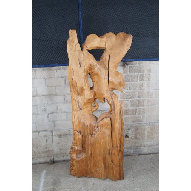 Mid 20th Century Large Hand Carved Heron Bird Sculpture For Sale - Image 4 of 10