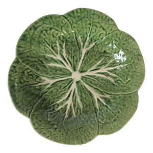 Vintage Bordallo Pinheiro Green & White Cabbage Plate