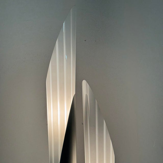 Silver Vintage Floor Lamp with 2 Metal and Glass Stems, 1980s For Sale - Image 8 of 13