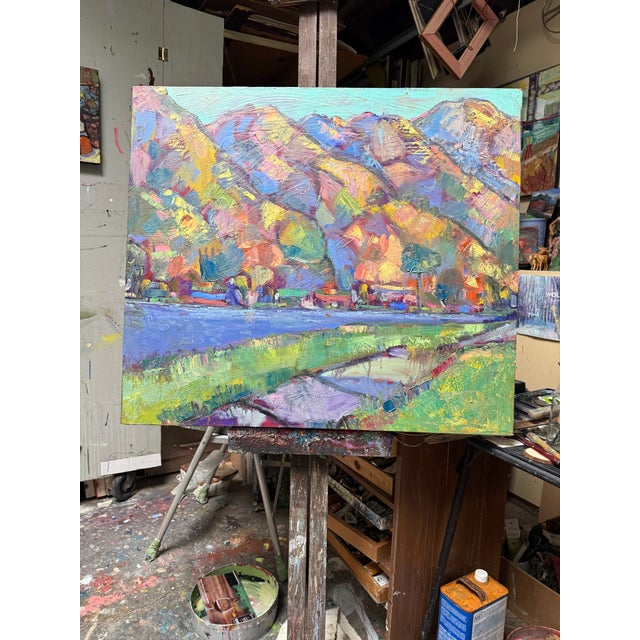 Contemporary Contemporary Landscape Oil on Canvas Berkeley California Hills Hartman Plein Air For Sale - Image 3 of 6