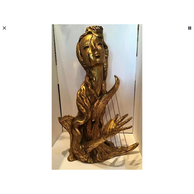 Brass Mid Century Regency Arp Pixie Gold Nymph Statue For Sale - Image 8 of 8