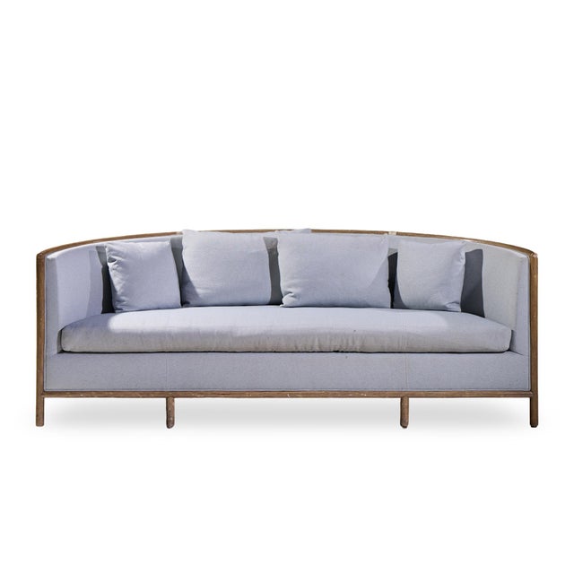 Barbara Barry for McGuire Rattan Fretwork Sofa This sofa measures: 88 wide x 37 deep x 30.5 inches high, with a seat...