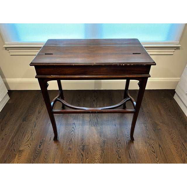 Theodore Alexander Kaye Campaign Flip-Top Desk With Leather Writing Surface For Sale - Image 15 of 15