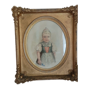 Maud Humphrey “Dutch Girl” Original Watercolor — May Plate From the 1891 Calendar Series