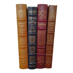 Vintage Easton Press the 100 Greatest Books Ever Written Collector's Edition Books Full Leather Gold Trim Set of 4 Classics