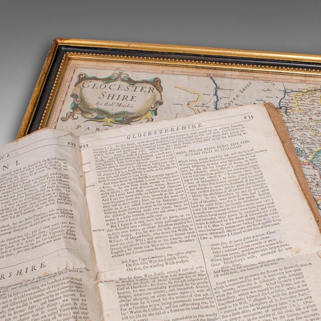 Antique Gloucestershire Map, Atlas, English, Robert Morden, Cartography, c.1700 For Sale - Image 12 of 12