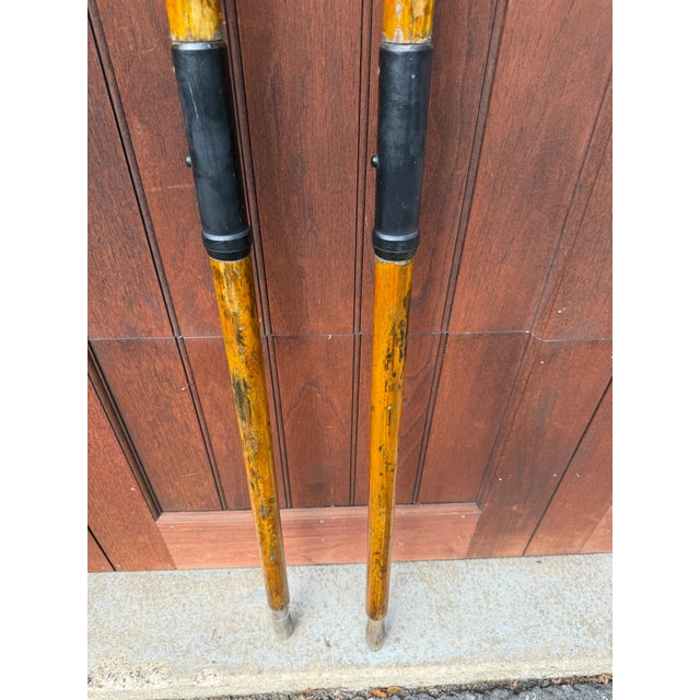 Vintage Two-Piece Wooden Canoe Oars – Pair of Antique Sectional Boat Paddles – Rustic Lake House & Coastal Wall Decor For Sale - Image 9 of 17
