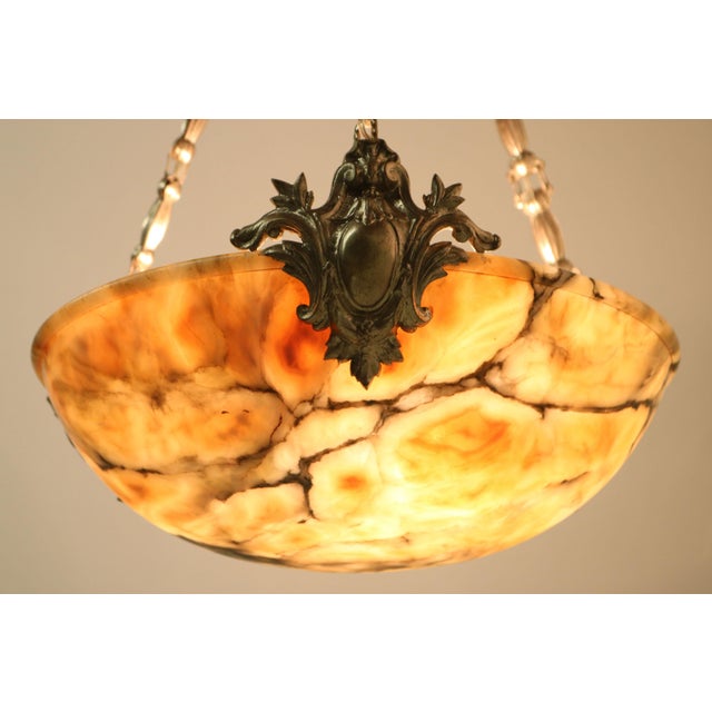 Neo Classical Alabaster Pendant Light, 1880 For Sale - Image 4 of 15