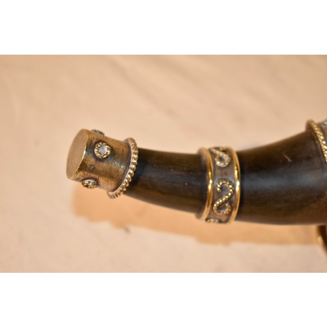 Circa 1920's Drinking Horn on Stand For Sale - Image 4 of 7