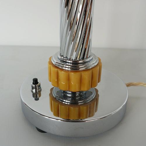 Table Lamp with Chrome Stem For Sale - Image 3 of 8