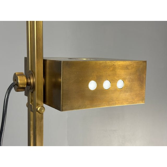 Bauhaus Art Deco Bauhaus Brass Adjustable Floor Lamp in the style of Marcel Breuer, 1980s For Sale - Image 3 of 18