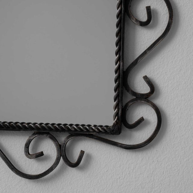 20th Century French Wrought Iron Wall Mirror For Sale - Image 10 of 11