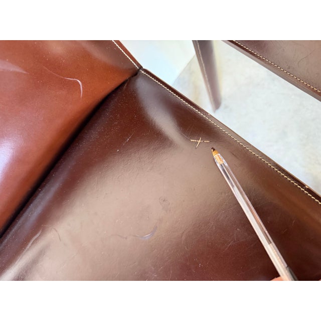 Brown Vintage Italian Mario Bellini Style Brown Leather Dining Chairs – Set of 4/Sold For Sale - Image 8 of 12