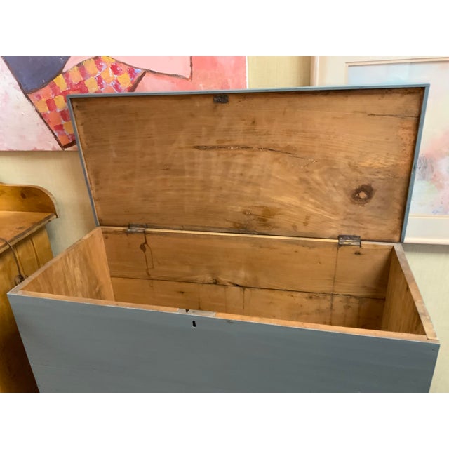 19th Century Blue Country Americana Blanket Chest For Sale - Image 4 of 12
