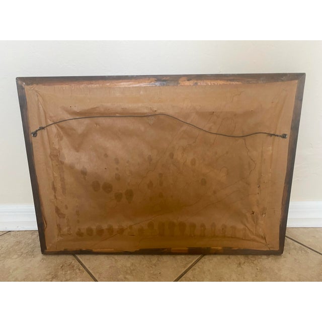 Red Mid Century Modern Boho Coastal Lighthouse and Harbour Framed Realism Needlepoint For Sale - Image 8 of 8