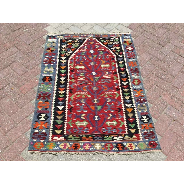 Vintage Turkish Kilim Rug, 38" X 53" For Sale - Image 9 of 9