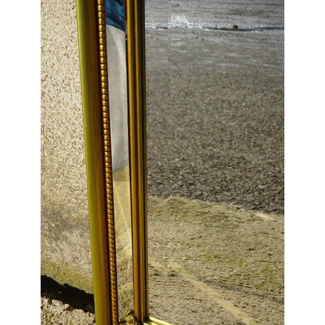 Golden Mirror with Beaded Frame and Fleur-De-Lys, 1980s For Sale - Image 6 of 14