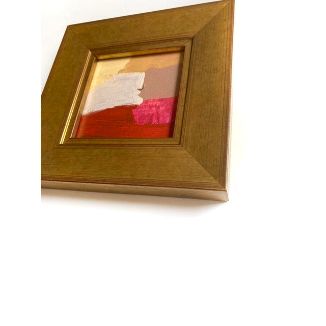 Abstract "Red and Ochre" 2026 Framed Mini Painting by Jessalin Beutler For Sale - Image 3 of 3