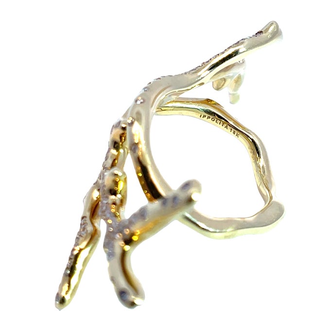 Early 21st Century Ippolita 18k Yellow Gold Diamond Coral Reef Pave Statement Ring, Size 7 For Sale - Image 5 of 5